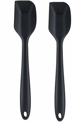 Baskety Silicone Heat-Resistant Spatulas, Black set of 2 Mixing Spatula(Pack of 2)
