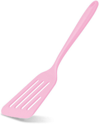 TRIFECTA Silicone Nonstick Turner Food Grade Slotted Turner(Pink) Non-Stick Spatula(Pack of 1)