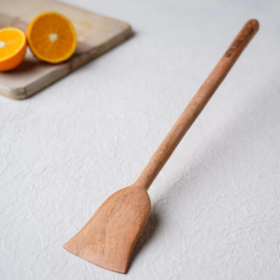 The Indus Valley Neem Wood Large Handmade Flip/Ladle for Cooking Dosa/Roti/Chapati - 37cm Wooden Spatula(Pack of 1)