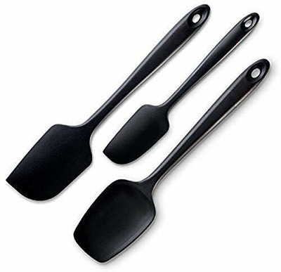 Baskety 3-Piece Black Silicone Spatula Set - 600°F Heat Resistant Non Stick Non-Stick Spatula(Pack of 3)
