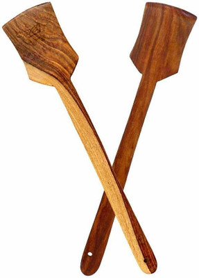LyqArt Wooden Non Stick Cooking Spoon and Spatula Set | ladle for Cooking | Utensils Cooking Set | Kitchen Cookware Tool Utensils | Serving Spoons | Spatula Combo | Kitchen Tool set (Set of 2) Kitchen Tool Set(Brown, Spatula)