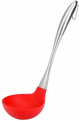 Baskety Kitchen Heat Resitance Non Stick Stainless Steel Laddle Red Non-Stick Spatula(Pack of 1)