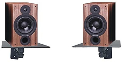audiovan Shelf Speaker Wall Bracket (Speaker Shelf Wall Mount 8 X 8 Inch, Black) Speaker Mount
