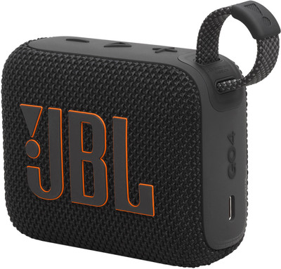JBL Go 4, Wireless Ultra Portable, Pro Sound,Water & Dust Proof 4.2 W Bluetooth Speaker(Black, Mono Channel)