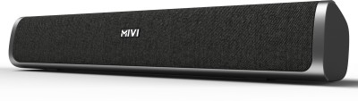 Mivi Fort S24 Soundbar with FM Mode and 2 full range drivers, Made in India 24 W Bluetooth Soundbar(Black, 2.0 Channel)