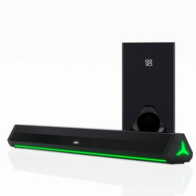 GOVO GOSURROUND 900 | 2.1 Channel Soundbar, 6.5� Wired Subwoofer & LED Lights 120 W Bluetooth Soundbar