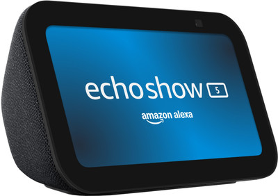 Alexa Echo Show 5 | Smart display with Alexa, 2x bass & camera for home monitoring with Alexa Assistant Smart Speaker(Charcoal Black)