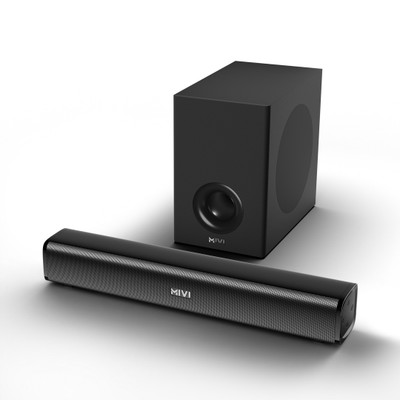 Mivi Fort Sonic X80 Soundbar, 2.1 Channel, Multi-Input & EQ Modes, BT v5.3 90 W Bluetooth Soundbar(Black, Grey, 2.1 Channel)