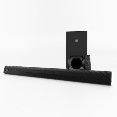 GOVO GOSURROUND 850 |6.25'' Wired Subwoofer 200 W Bluetooth Soundbar(Platinum Black, 2.1 Channel)