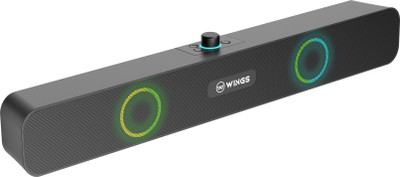 WINGS CentreStage 120 16 W Bluetooth Soundbar(Black, 2.0 Channel)