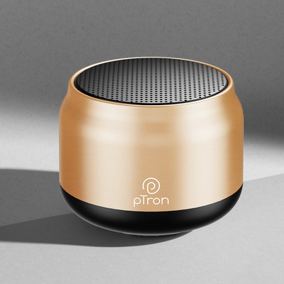 PTron Musicbot Lite / Funk Mini w/ 6W Pristine Sound, 8hrs Playtime, Portable Design 6 W Bluetooth Speaker(Gold, Mono Channel)