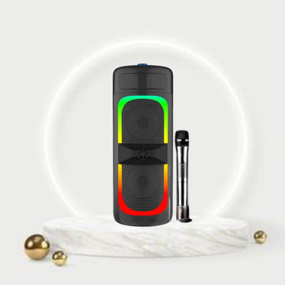 SACRO Bluetooth Party Speaker With Karaoke Mic and RGB Lights,High Quality Woofer F471 40 W Bluetooth Home Audio Speaker(Black, 4.1 Channel)