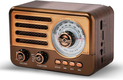 CASON FR22 FmRadio for Home with Speaker,Vintage Radio with USB Bluetooth-Retro Radio 8 W Bluetooth Home Audio Speaker(Brown, 5 Way Speaker Channel)