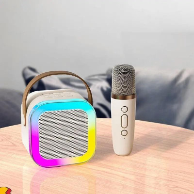 RHONNIUM Portable Bluetooth Speaker with Wireless Microphone-White 10 W Bluetooth Home Audio Speaker(White, Stereo Channel)