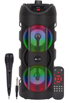 ME&U Musical Pro 4inch*2/ 10 hours play time BT TWS Mic RGB light FM USB AUX 40 W Bluetooth Home Audio Speaker(Black, 2.0 Channel)