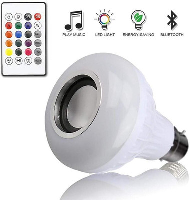 RENTOOR Good Quality LED Bulb Bluetooth Speaker With RGB Light and Remote Control 10 W Bluetooth Speaker(White, 4.1 Channel)