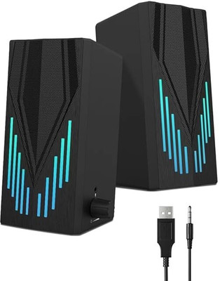 Rhobos 2.0 USB Powered RGB Multimedia Speakers 80 W Bluetooth Home Audio Speaker(Multicolor, 2.0 Channel)