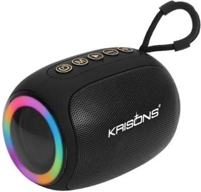 KRISONS Glow 10 Watts with In Built Usb,Aux & Sd Card 10 W Bluetooth Home Audio Speaker(Black, Mono Channel)