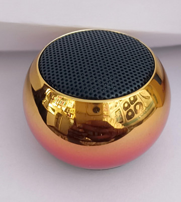 Shivana Mini Boost 4 | Mini Speaker | Wireless Bluetooth Speaker | Pocket Size Speaker 10 W Bluetooth Home Audio Speaker(Gold, Stereo Channel)