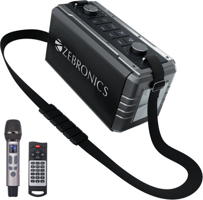 ZEBRONICS MUSIC BOMB 2, BTv5.1, 10h Backup, USB, mSD, AUX, 6.3mm Guitar Input, TWS 80 W Bluetooth Home Audio Speaker(Grey, Mono Channel)