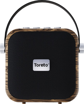 Toreto Timber Max Bluetooth v5.0 Speaker with Mic 5W 4 Hours Playback 5 W Bluetooth Home Audio Speaker(Black, Mono Channel)
