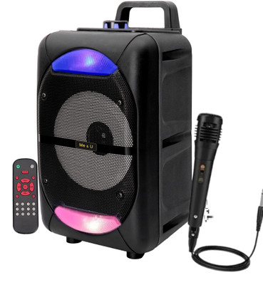 ME&U MusicPro with TWS FM USB AUX BLUETOOTH KARAOKE MIC RGB LIGHT 60 W Bluetooth Home Audio Speaker(Black, Mono Channel)