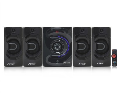FINE Home Theater System with High Bass and Supporting Bluetooth 5.0, USB, AUX, FM 62 W Bluetooth Home Theatre(Black, 4.1 Channel)