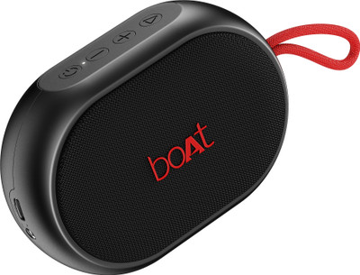 boAt Stone 110, 15 Hrs Playback, TWS Connectivity, Compact Design 3 W Bluetooth Speaker(Raging Black, Mono Channel)