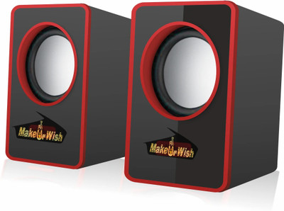 Make Ur Wish Bass Sub woofer for PC Laptop /Desktop Speaker 3 W Laptop/Desktop Speaker(Red, 2.0 Channel)