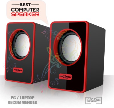 Daily Needs Shop Multimedia Subwoofer Speaker With Full Bass Sound 3 W Laptop/Desktop Speaker(Red, 2.0 Channel)