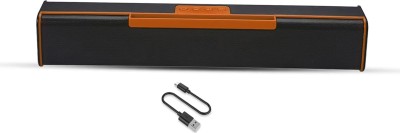 MSNR Bluetooth Speaker Sound 3D Music TF Card AUX USB Pill Audio Outdoor Soundbar 20 W Bluetooth Laptop/Desktop Speaker(Orange,Super Bass, TF Card Support, Immersive LED Lights, 5.1 Channel)
