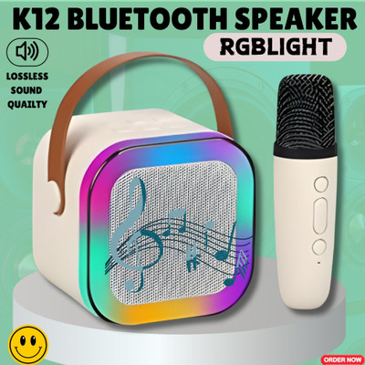 GUGGU K12 (PORTABLE BLUETOOTH SPEAKER) with Karaoke Mic & RGB Light, 6Hrs PlaytimeB332 10 W Bluetooth Laptop/Desktop Speaker(Multicolor, 4.1 Channel)