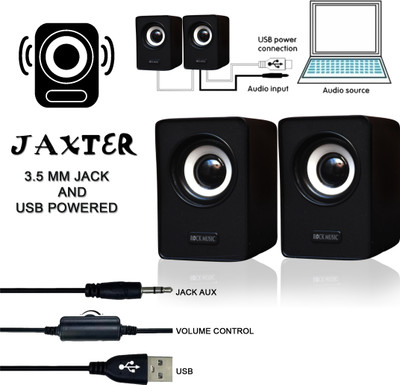 JAXTER Bass Sub woofer for PC Laptop /Desktop Speaker 6 W Laptop/Desktop Speaker(Black, 2.1 Channel)