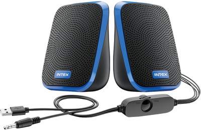 Intex IT 120 DESKTOP SPEAKER 2.0 10 W Laptop/Desktop Speaker(Blue, Black, 2.0 Channel)