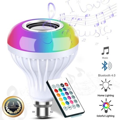 Worricow Music bulb bluetooth speaker with multi colours led bluetooth light Music bulb 12 W Bluetooth Laptop/Desktop Speaker(Multicolor, Stereo Channel)