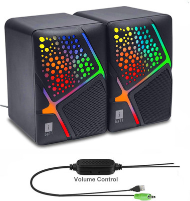 iball 18 RGB 6 W Laptop/Desktop Speaker(Black, 2.0 Channel)