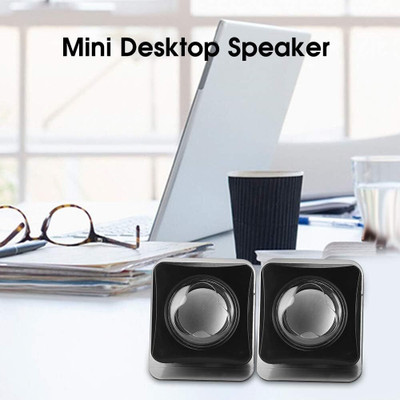 TERABYTE KUBX E-02B Computer Desktop Speakers, Mini USB2.0 Desktop Speakers, 2 W Laptop/Desktop Speaker(Black, 2.0 Channel)