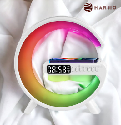 Harjio G Shape Ambient RGB lights, Party Bluetooth Speaker-Wireless Charger-Alarm Clock 5 W Bluetooth Laptop/Desktop Speaker(White, 2.0 Channel)