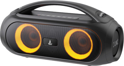 boAt Partypal 53 Portable Speaker with RGB LEDs and Mic for Calls 30 W Bluetooth Home Audio Speaker (Midnight Black, Stereo Channel)