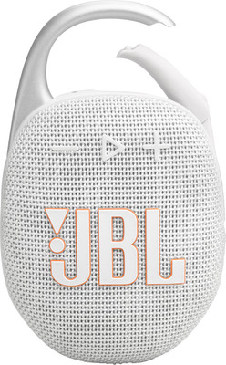 JBL Clip 5 with 12hrs of Playtime,Pro Sound, Integrated Carabiner,Dust & Waterproof 7 W Bluetooth Speaker(White, Mono Channel)