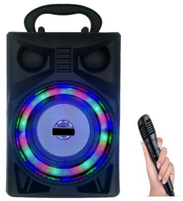 TULUA M301 Wireless Bluetooth Party Speaker with RGB Glow Lights,Wired Mic 10 W Bluetooth Speaker(Black, Stereo Channel)