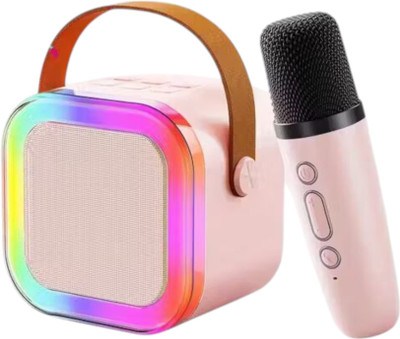 E TAIL Wireless Bluetooth Speaker with Handheld Karaoke Microphone 10 W Bluetooth Speaker(Pink, 2.1 Channel)