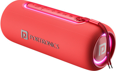 Portronics Resound 2 15W HD Sound with Mic, RGB Lights, TWS Pairing, vBT 5.3, IPX5 15 W Bluetooth Speaker(Red, Stereo Channel)