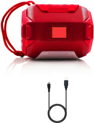 Deeshora Multimedia Super Bass Splashproof Rock Beat Rechargable Stereo long battery Life 5 W Bluetooth Speaker(Red, Stereo Channel)
