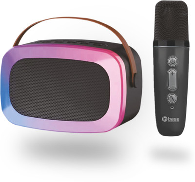 Inbase Boombox Bluetooth Speaker with Wireless Karaoke Mic, 5 Hrs Playtime, Portable 6 W Bluetooth Speaker(Black 2, Stereo Channel)