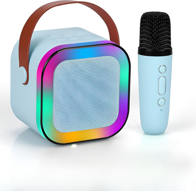 REEPUD K12 Speaker Machine Bluetooth-Compatible Wireless Karaoke Mic Speaker with RGB 5 W Bluetooth Speaker(Blue, 5.0 Channel)