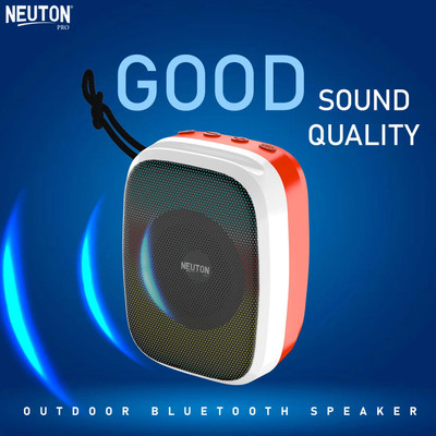 Neuton pro DON Powerpact bass Stereo audio Portable Wireless Subwoofer 8 W Bluetooth Speaker(Red, 5.0 Channel)