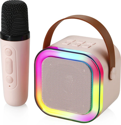 MZ S669 (PORTABLE BLUETOOTH KARAOKE SPEAKER) Wireless MIC with voice changer/USB 10 W Bluetooth Speaker(Pink, Stereo Channel)