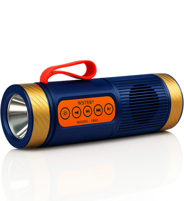 Jmax Portable BT Speaker| 7W, FM,LED Torch USB/TF/AUX, – Outdoor Travel Music System 7 W Bluetooth Speaker(Blue, Stereo Channel)