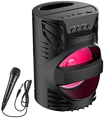 RECTITUDE WS-04 WIRELESS SUPER 3D Thunder BASS Sound System DJ light Travel Karaoke 10 W Bluetooth Speaker(Black, Stereo Channel)